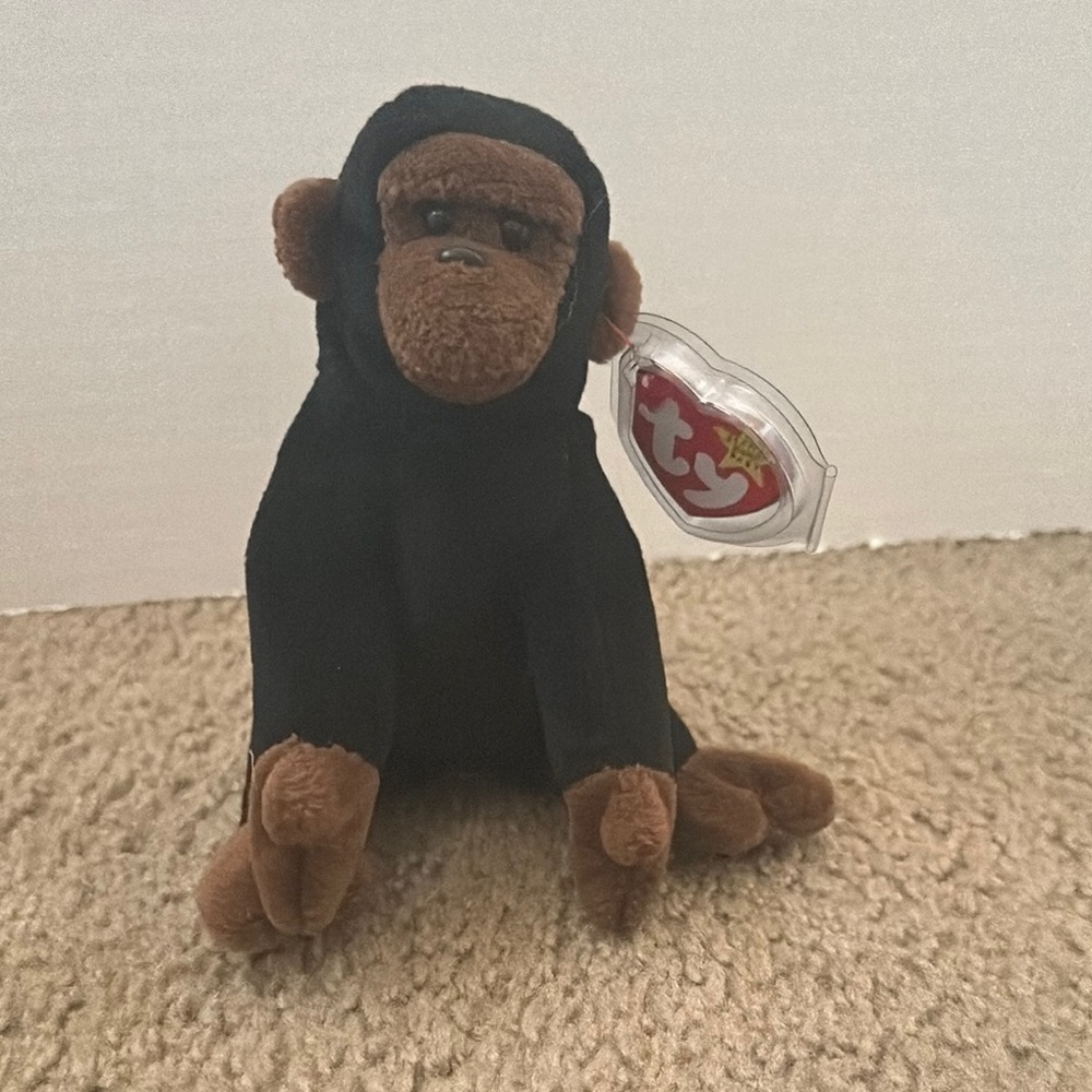 Ty Plush Monkey Toy - Black and Brown